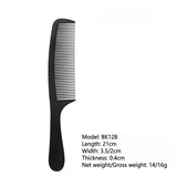 Black carbon double-sided hair cutting comb from HSF Marketplace, heat resistant and antistatic, ideal for professional salon styling.