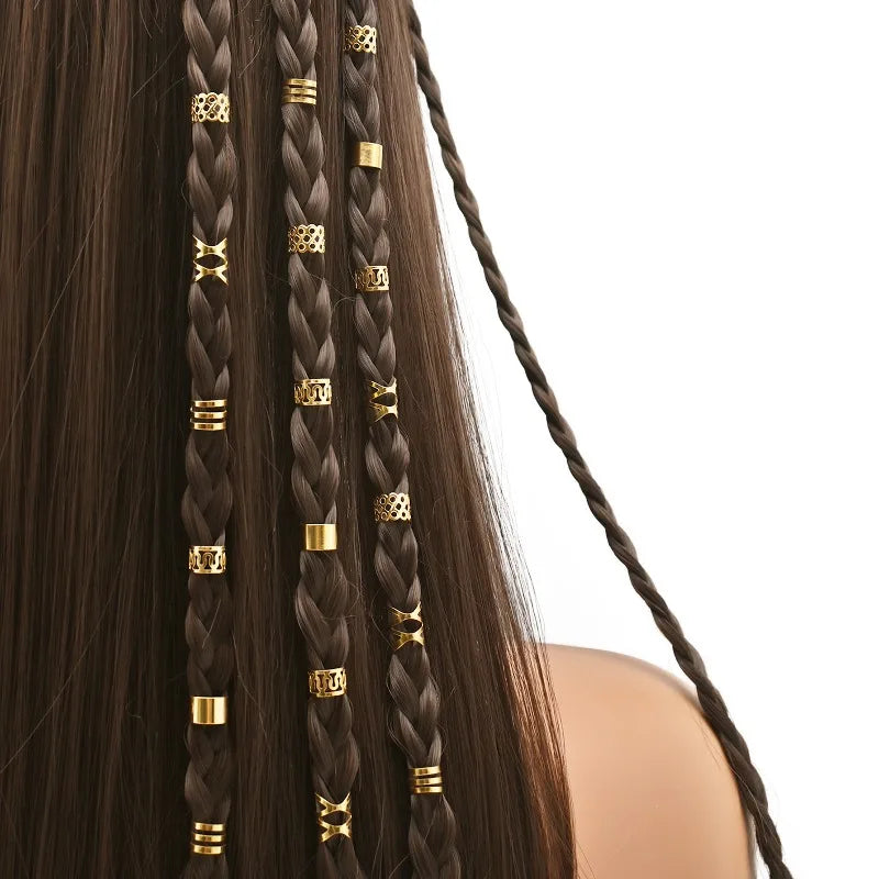 Vintage silver leaf hair cuffs for dreadlock styles, shown as decorative hair styling tools