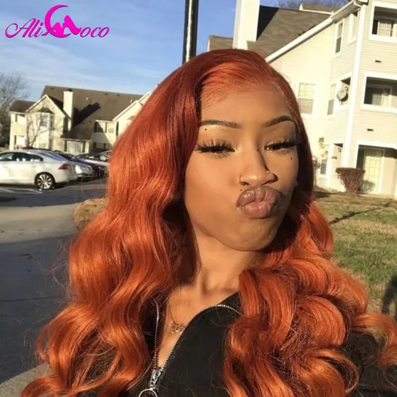 Ali Coco Orange Ginger Bundles With 5x5 Closure Brazilian Body Wave With Closure Remy 5x5 Closure With Human Hair Bundles