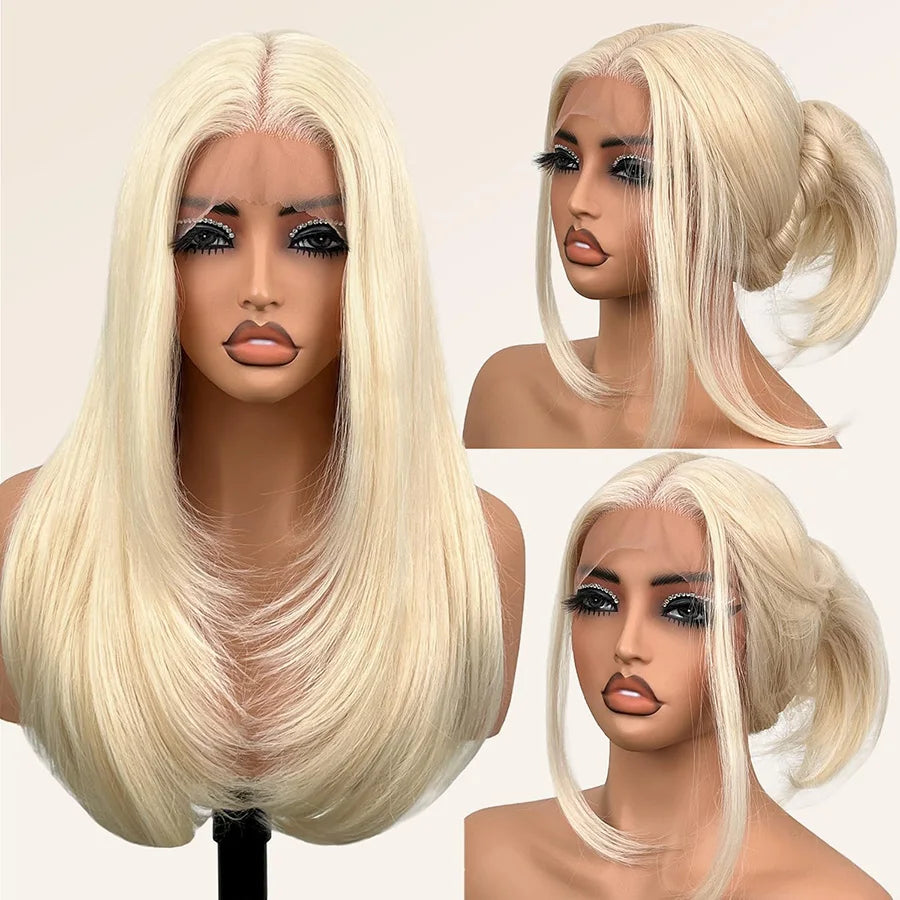 30 36 Inch 200 Density Straight 613 Honey Blonde 13x4 lace Front Wigs 13x6 Transparent Lace Frontal Human Hair Wig For Women