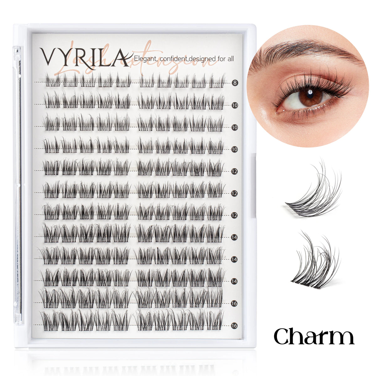 C curl mix lash clusters for natural 3D wispy eyelash extensions by HSF Marketplace