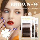 Premium 3D 4D 5D brown false eyelash extensions by HAIRSOFLY SHOP