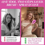 HSF Marketplace 2-in-1 spray hair brush with water mist and anti-static comb for detangling, styling, and frizz control.