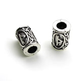 10Pcs/Lot Viking Rune Beads Alloy Tube Spacer Beads Hair Braid Beard Dreadlock Beads Knife Beads Pendant for DIY Jewelry Making