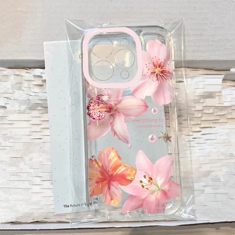 Pink lily flower phone case for iPhone 11 to 17 models by HSF Marketplace