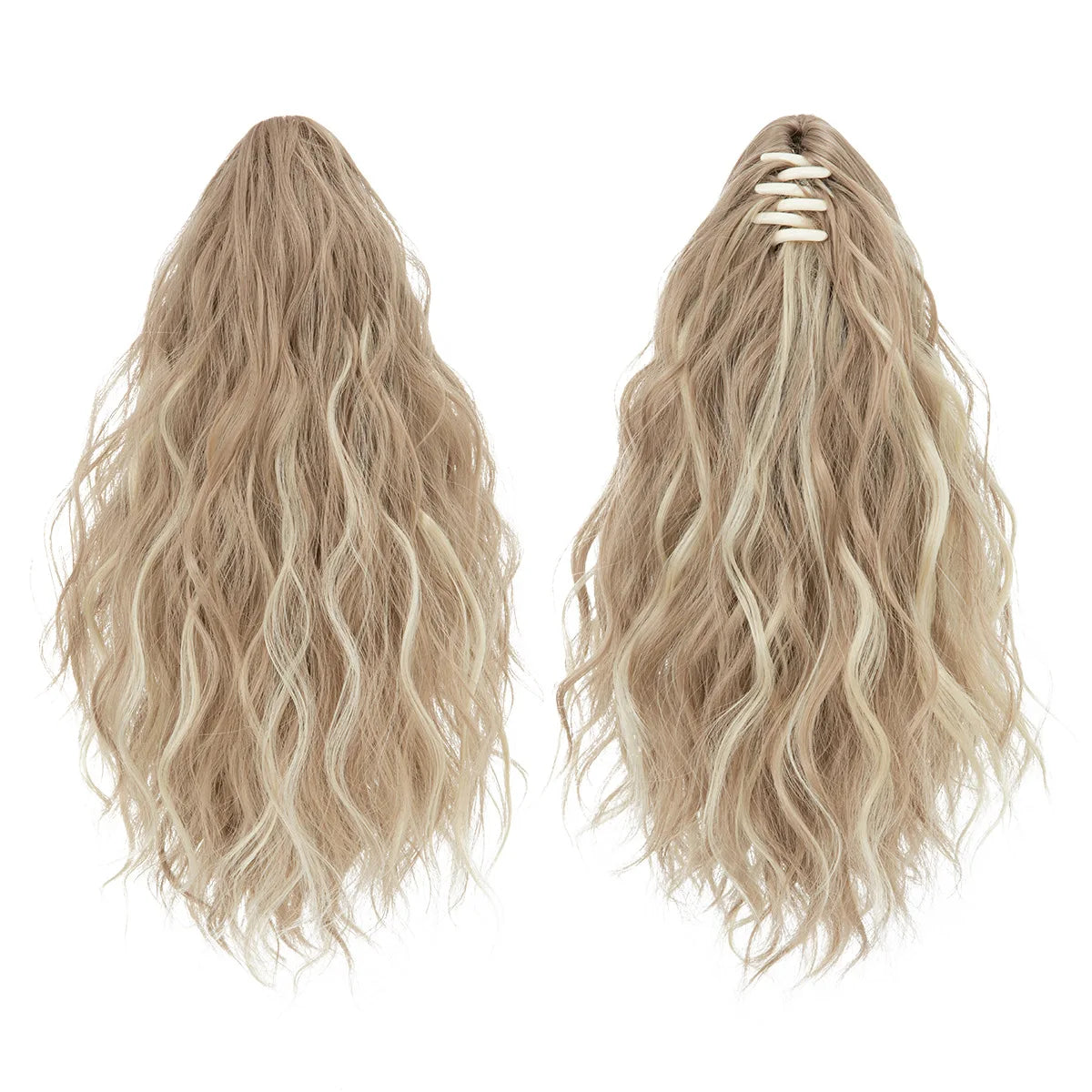 Cute curly ponytail extension with clip design, easy-to-wear synthetic hairpiece for everyday styling