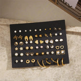 HSF Marketplace vintage gold stud earrings set for women, showcasing trendy classic earring designs