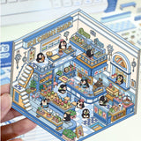 3D landscaping stickers for miniature scenes by HSF Marketplace, featuring layered trees, plants, and terrain designs