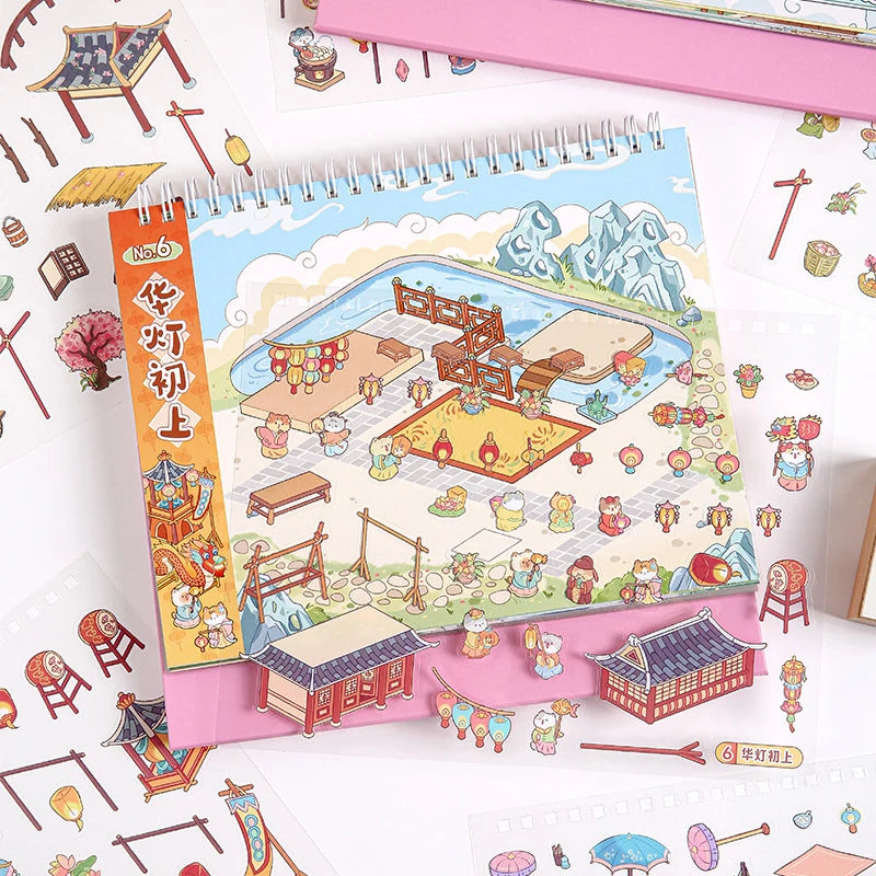 Chinese-style miniature scene stickers for 3D fairy gardens by HSF Marketplace