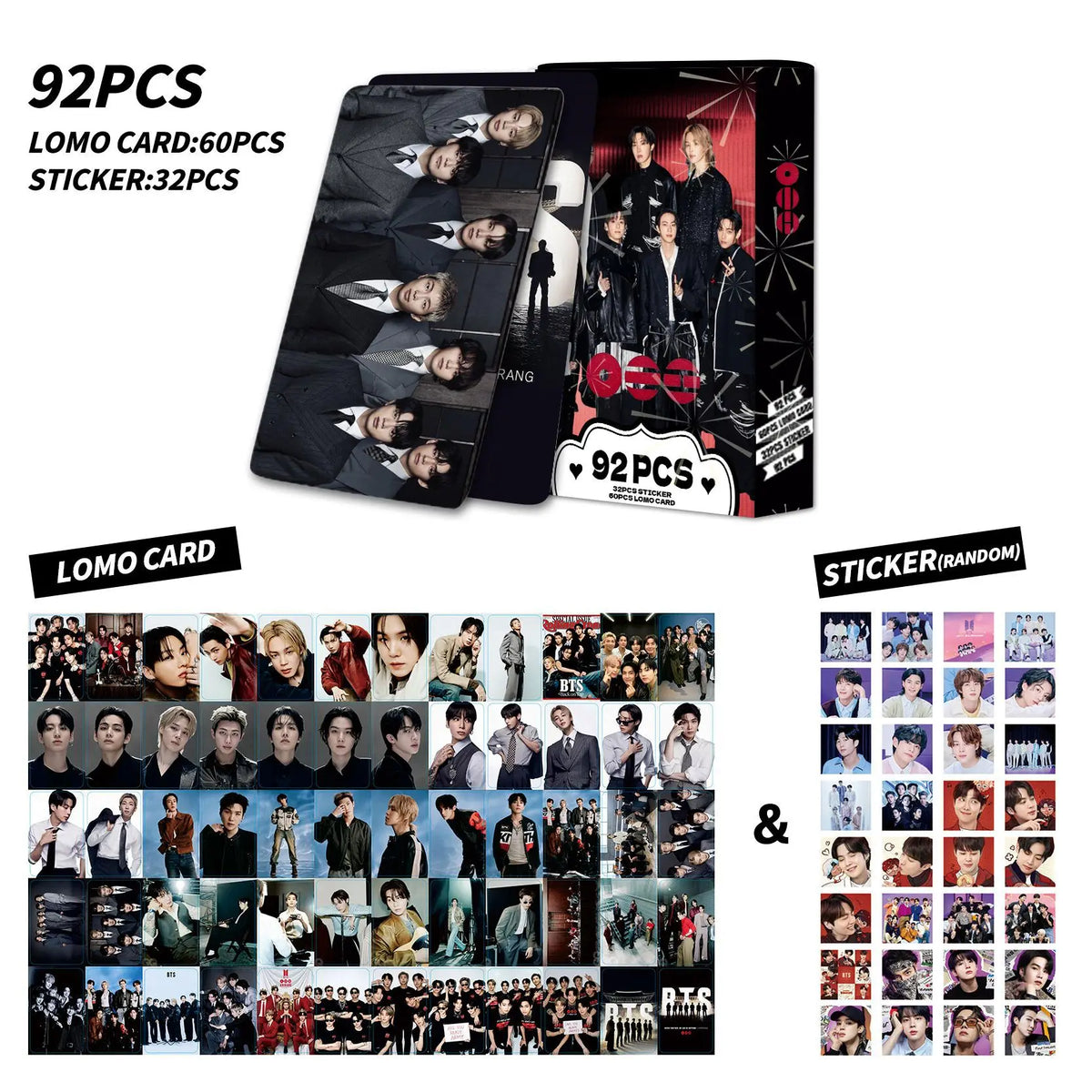 BTS lomo cards set with 92 HD photo cards, K-culture merch by HSF Marketplace