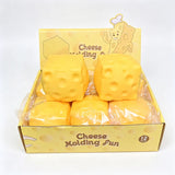 5cm Cheese Squishy Stress Ball Squeeze Toys Soft Squeeze Stress Relief Fidget Toys Desk Decor Decompression Toy Gift for Adults