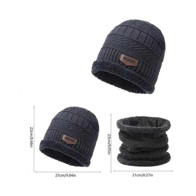 Men's winter hat, scarf and gloves set by HSF Marketplace for cold weather comfort