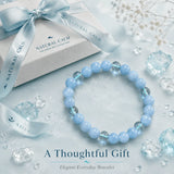 Niche High-grade Aquamarine Bracelet, Mint Sky Blue Beads, Unisex All-match Hand Jewelry
