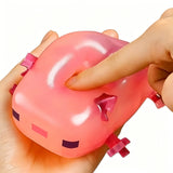 Transparent Cube Axolotl Squishy Toy Maltose Jelly Salamander Fidget Squeeze Slow‑Rising Stress Relief Sensory Vent Toy