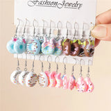 Cute donut resin dangle earring set, 10-piece jewelry assortment by HSF Marketplace