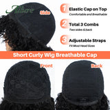 Curly bob human hair wig with natural-looking curls and a stylish short cut by HSF Marketplace