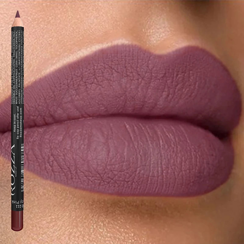 HSF Marketplace Rozza waterproof matte nude lipliner in 14 shades, high pigmented, long-lasting lip makeup with velvety finish.