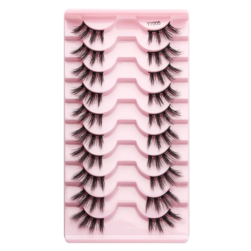 Half Eyelashes False Lashes 10-5 Pairs Cat Eye Eyelashes Eyelash Extension 3D Mink Half Lash Natural Makeup Faux Cils Maquiagem