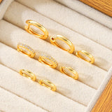 Trendy crystal huggie hoop earrings for women, 8-piece jewelry set by HSF Marketplace