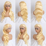 13x4 13x6 360 HD Transparent 613 Lace Frontal Wig Honey Blonde Color Brazilian Raw Body Wave Lace Front Human Hair Wig For Women