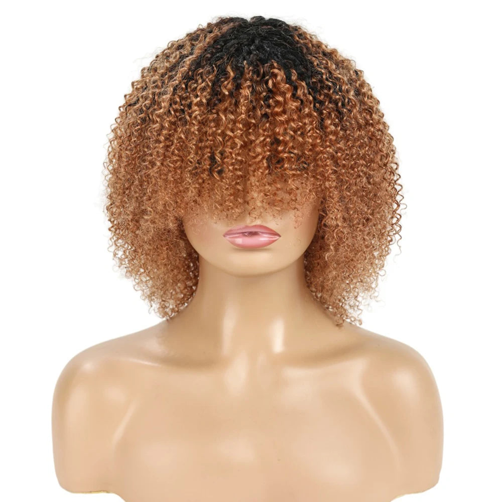 Peruvian Hair Afro Kinky Curly Pixie Cut Short Bob Bouncy Cheap Full Machine Made Human Hair Wigs For Black Women Glueless Remy
