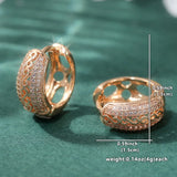 Hand carved hollowed zirconia hoop earrings for women by HSF Marketplace