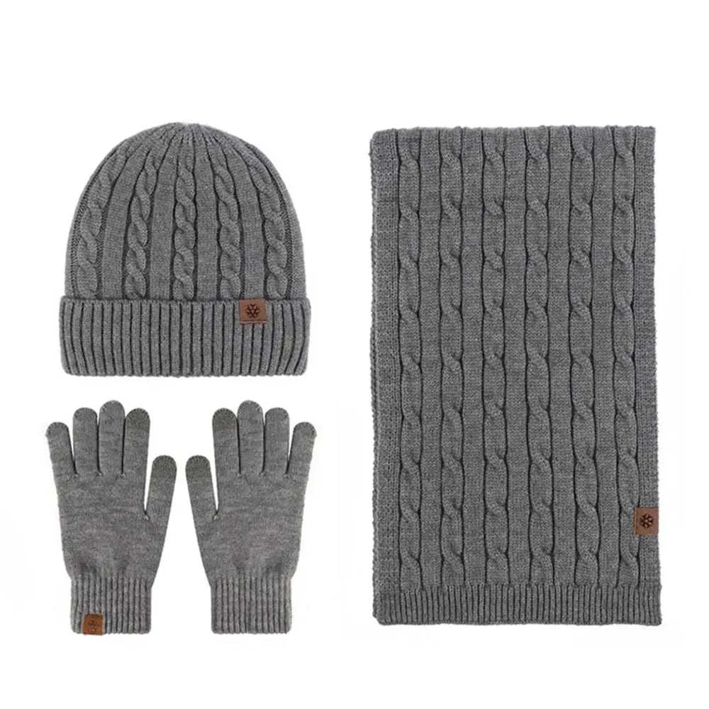 Warm 3-in-1 beanie hat, scarf and gloves winter set by HSF Marketplace