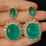 Colorful Purple Green Dangle Earrings for Women Luxury Jewelry Wedding Evening Party Big Drop Earrings Elegant Female Gift