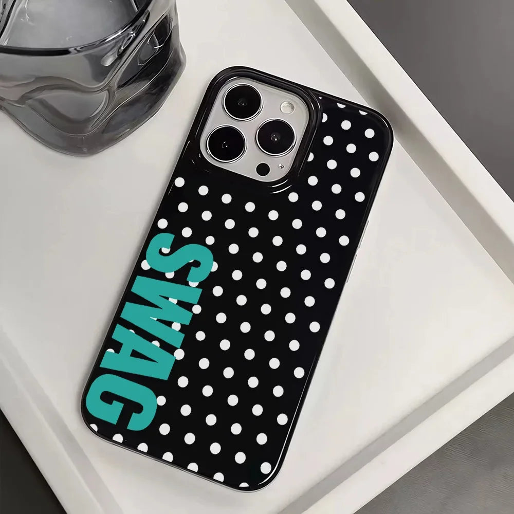 Polka dot shockproof phone case for iPhone 11–17 by HSF Marketplace
