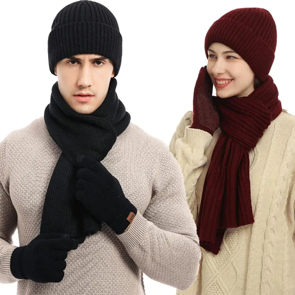 Winter warm beanie, scarf and gloves set for men and women by HSF Marketplace