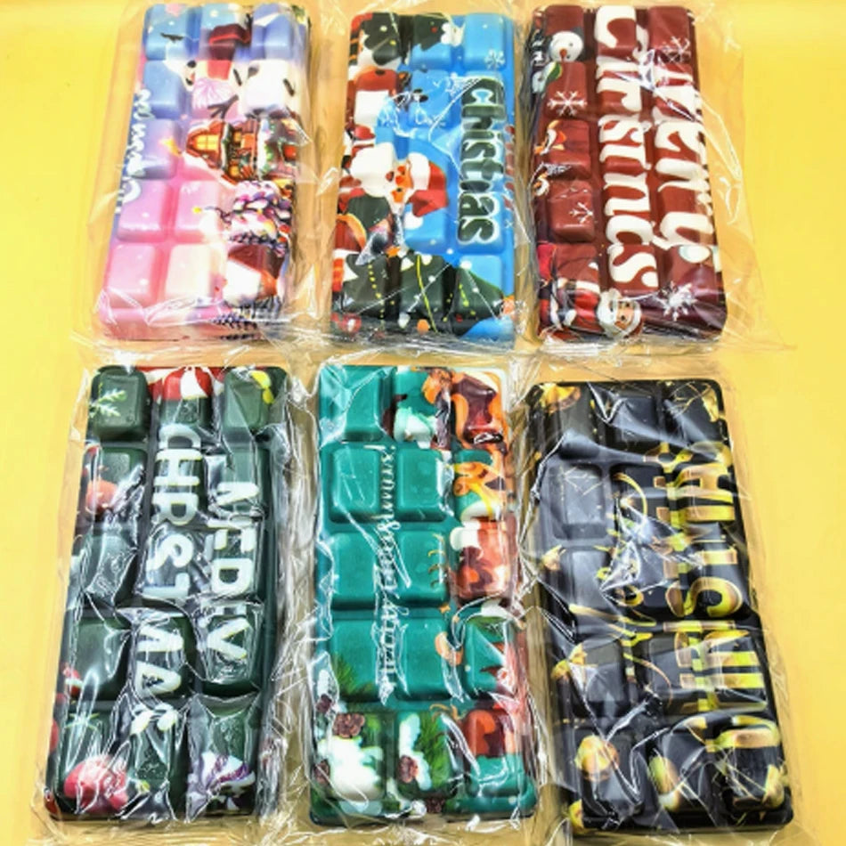 2026  Christmas Style Large Slab Chocolate Squishy PU Slow Rebound Multicolor Stress Relief Toy Wholesale Christmas Squish