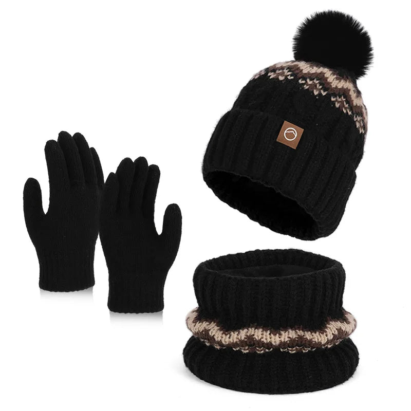 Women's warm knitted beanie cap and scarf set for winter by HSF Marketplace