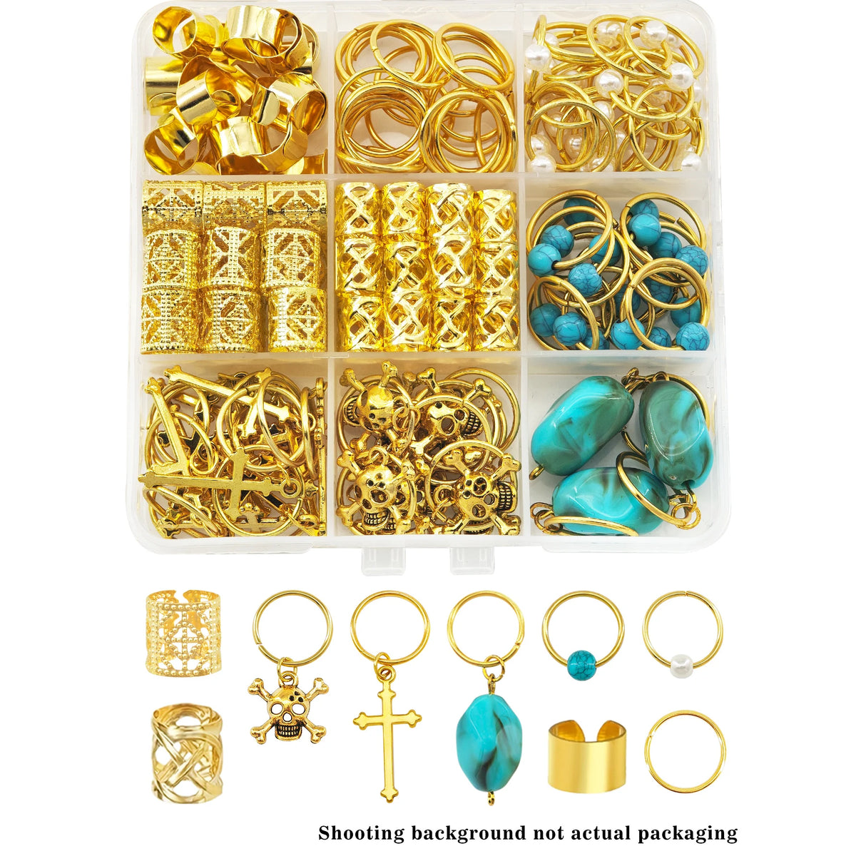 79PCS gold hair jewelry clips for dreadlocks and braids by HSF Marketplace