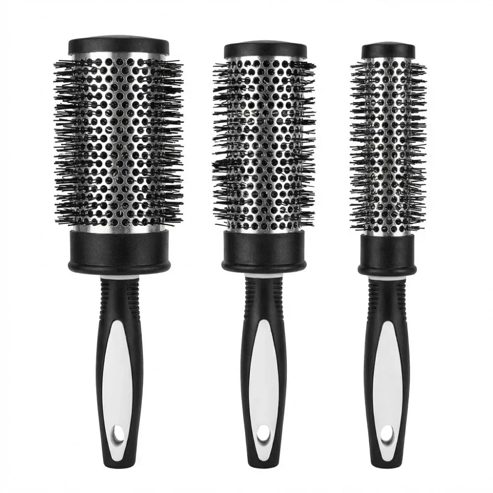 Thermal Round Hair Brush Set Anti-slip Handle Nylon Bristle Salon Hairdressing Curle Roller Comb Blow Drying Volume Styling Tool
