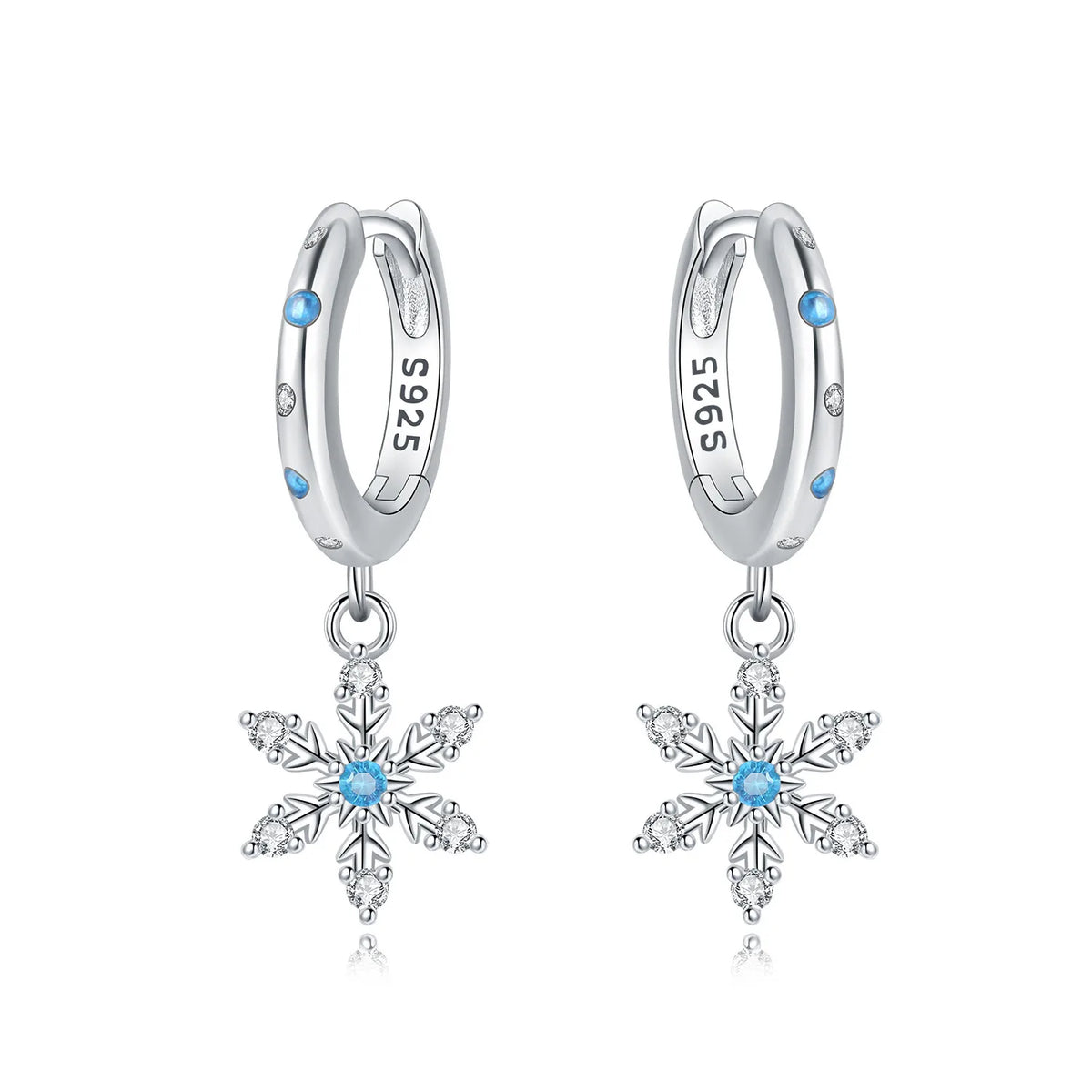 925 sterling silver Christmas dangle earrings for women by HSF Marketplace, festive holiday design