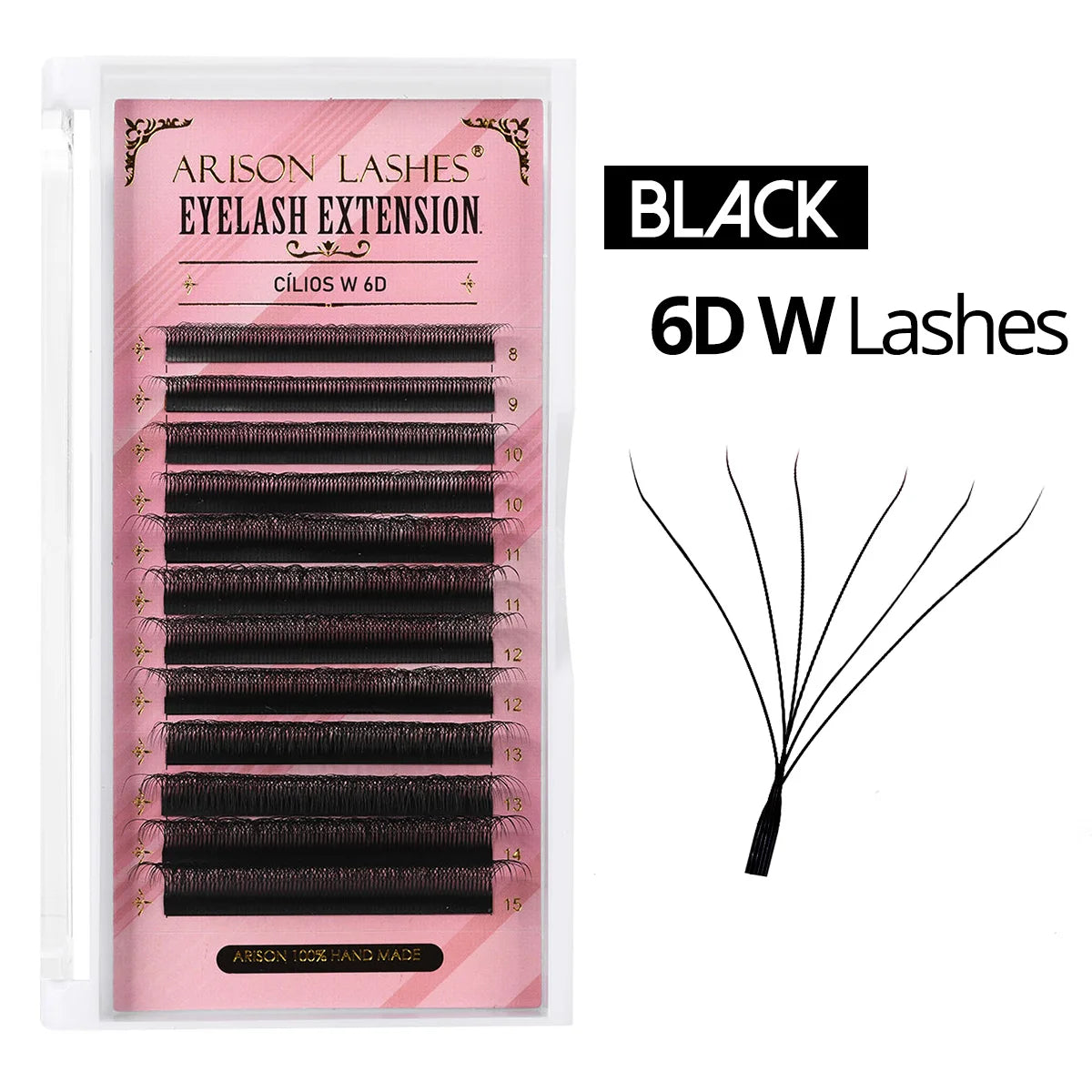 Arison 3D-6D W-Shape false eyelash extensions for creating volume fans