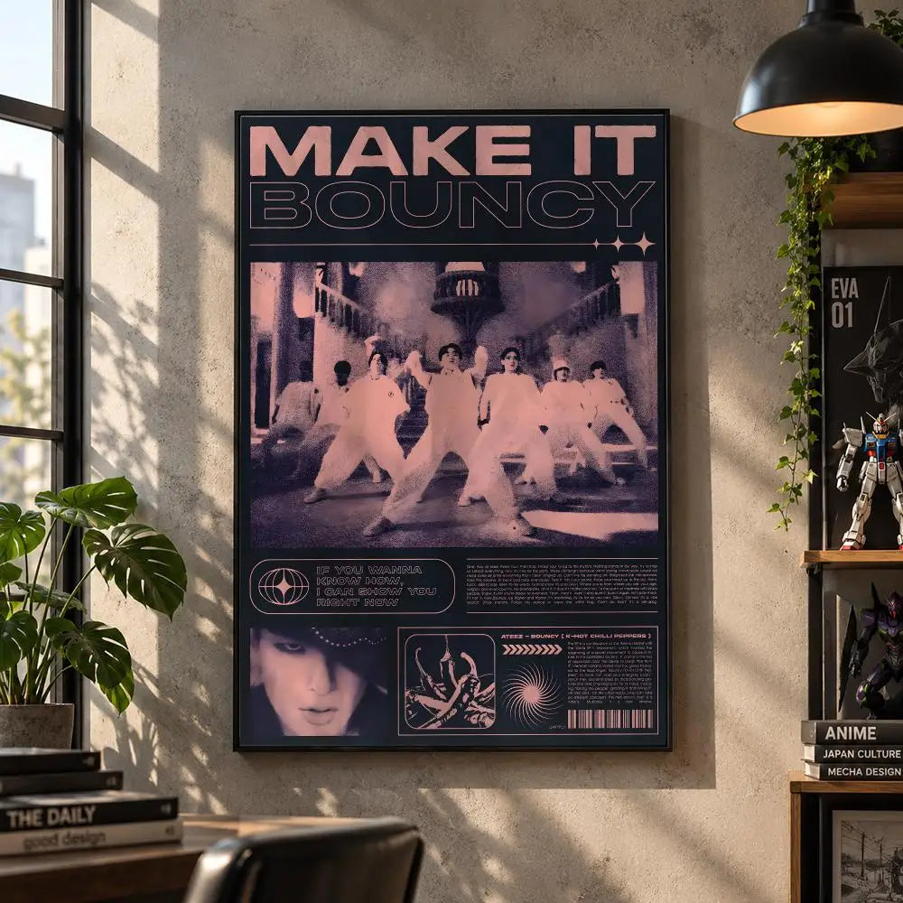ATEEZ Kpop boy group poster for bedroom and living room decor, HSF Marketplace K-Culture merch