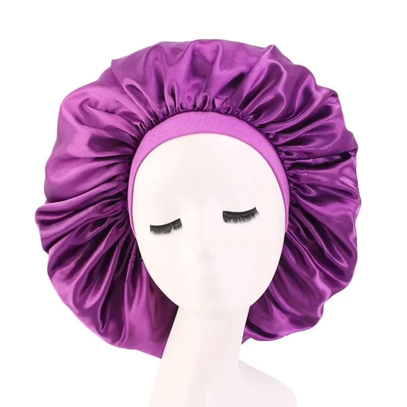 Satin sleeping bonnet, silk sleep cap for curly hair by HSF Marketplace