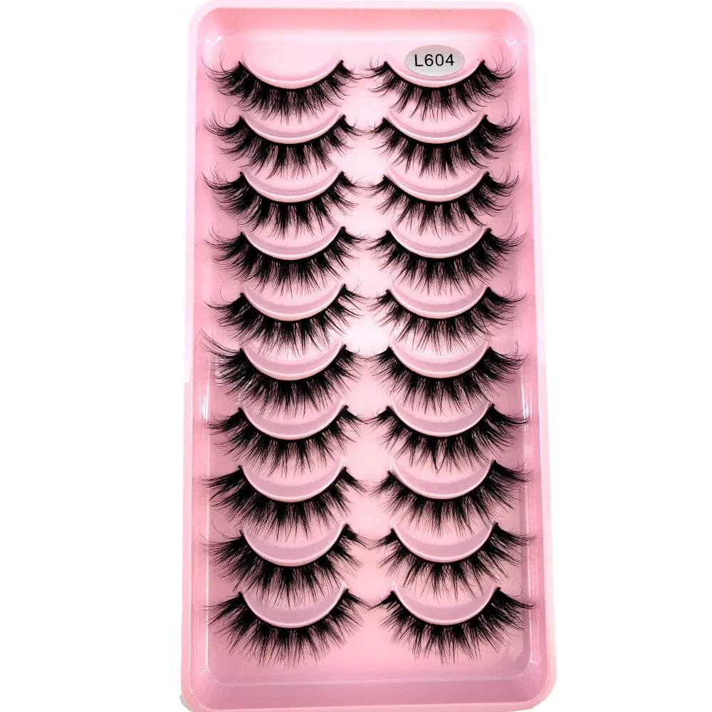 3D faux mink hair false eyelashes, 10 pairs of fluffy lashes by HSF Marketplace