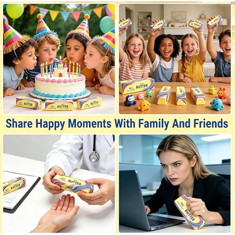 2026 Super Popular Colorful Slow Rising Butter Squishy Squeeze Toys Pack Sensory Stress Relief Soft & Stretchy Toy for