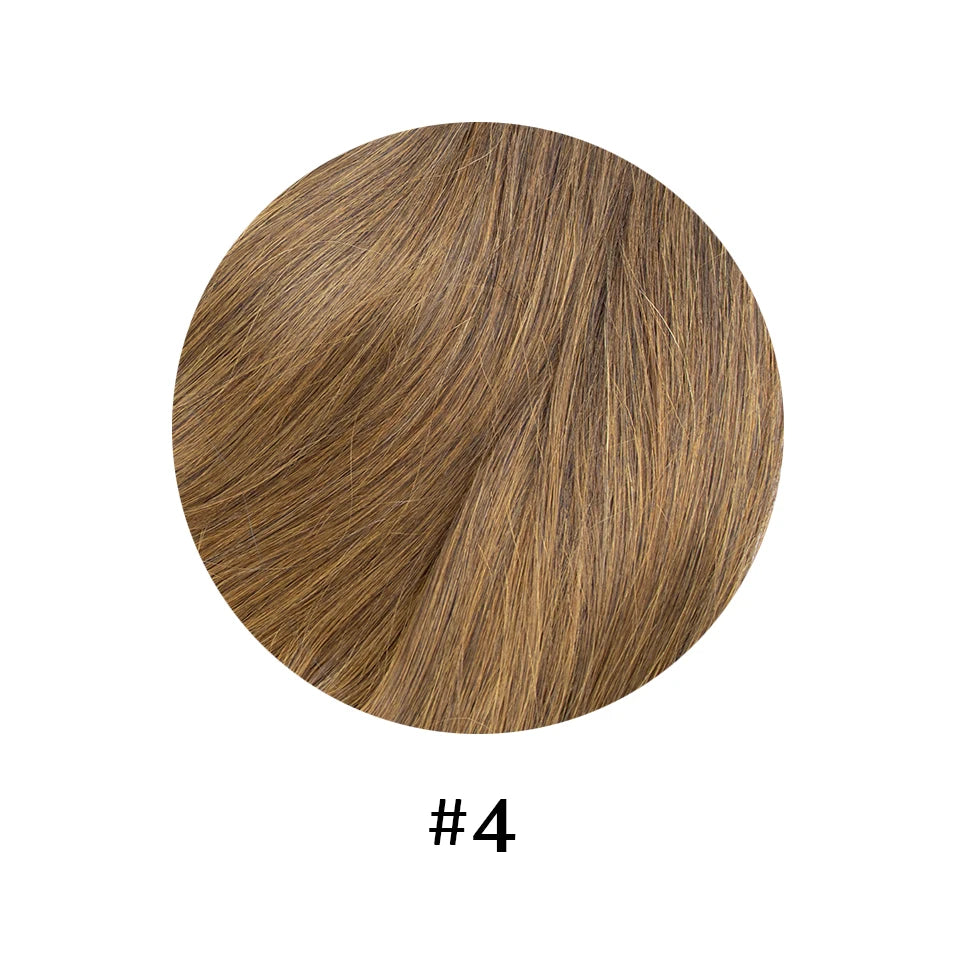 10-inch straight Brazilian Remy human hair clip-in extension with 5 clips, natural style