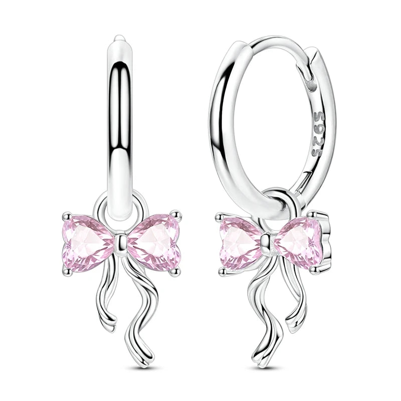 925 sterling silver hoop earrings with zirconia, hypoallergenic jewelry for women and girls