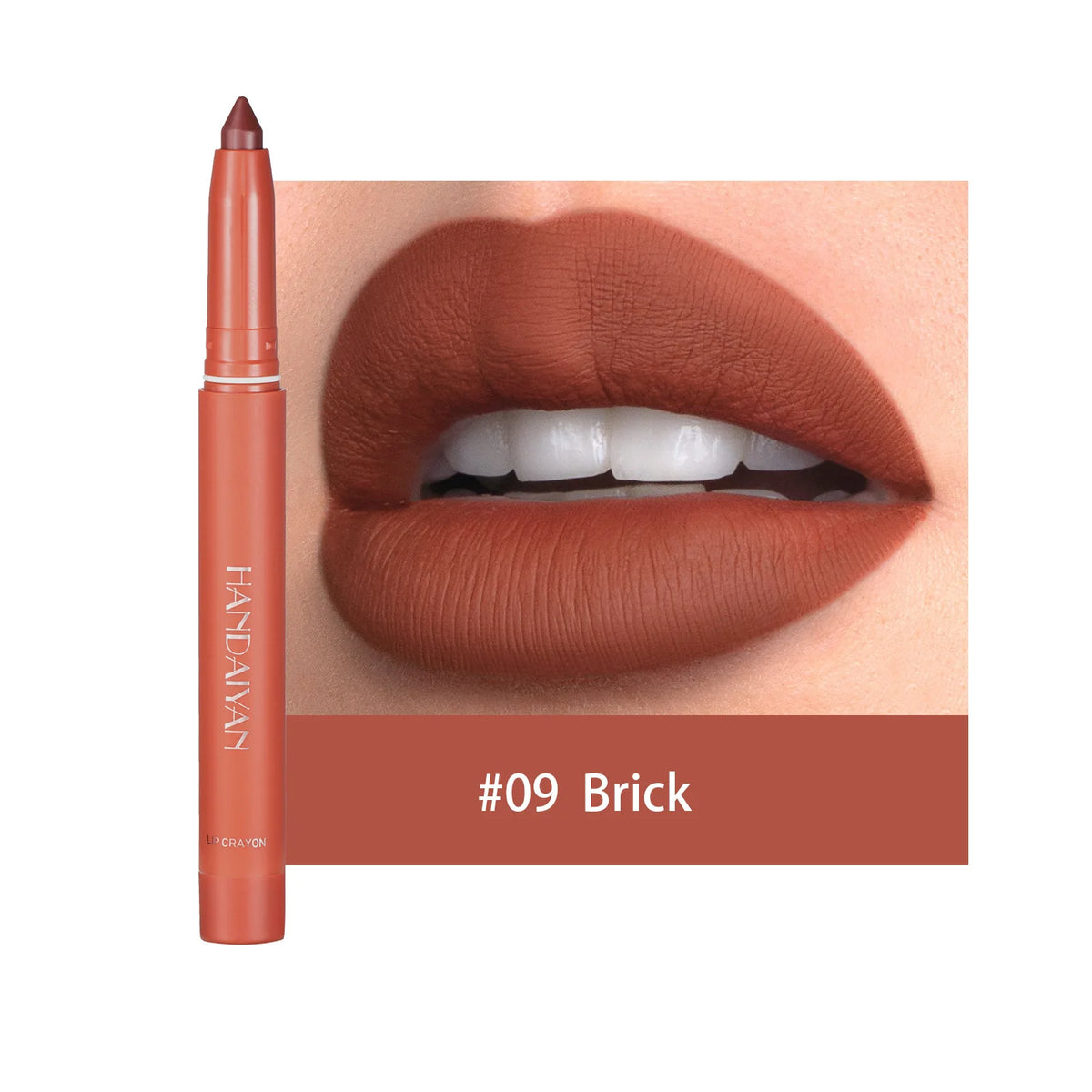 Waterproof cherry red matte lipstick and lip liner pencil from HSF Marketplace, with nude pink lip contour and plumping stain.