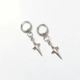 Hypoallergenic classic star earrings with dangling chunky design, y2k goth grunge fairy punk jewelry aesthetic