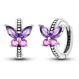 Hypoallergenic CZ zircon hoop earrings in 925 sterling silver by HSF Marketplace