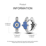 925 sterling silver hoop earrings with blue night sky gemstones by HSF Marketplace