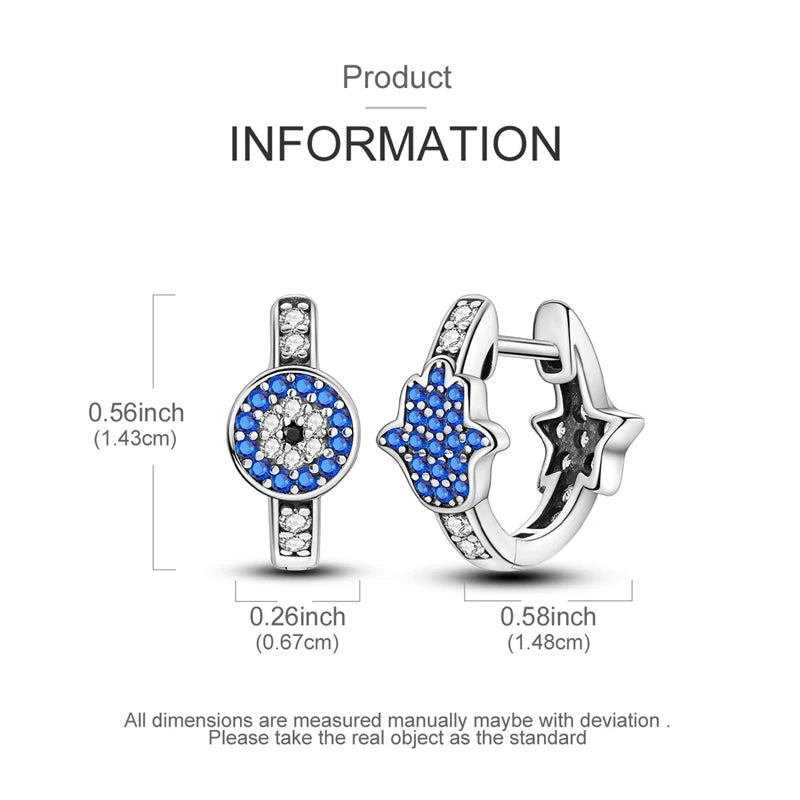 925 sterling silver hoop earrings with blue night sky gemstones by HSF Marketplace