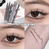 HSF curved quick-dry liquid eyeliner pen with ultra-fine black and brown tips for lower eyelash makeup