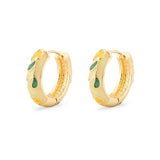 Flower cloisonné hoop earrings for women, bohemian-style jewelry by HSF Marketplace
