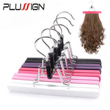 Plussign Wooden Double-Sided Hanger With Swivel Hook For Hairpieces Ponytail Bundles Holder Hanger For Wig Carrier Wig Holder